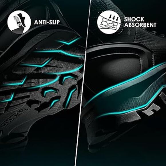 Coostar Mens Size 7 Black Lace Up Waterproof Lightweight Military Combat Boots - Picture 5 of 7